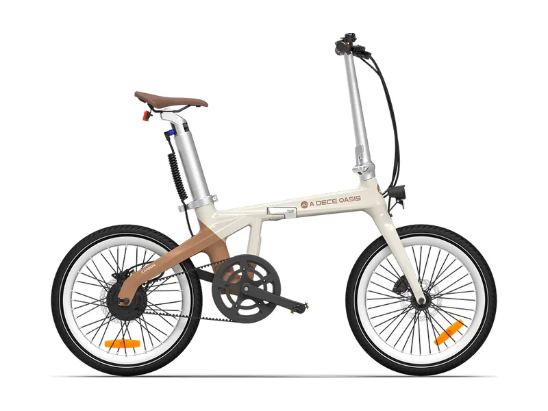 ADO Air Carbon folding e-bike, side profile on transparent background