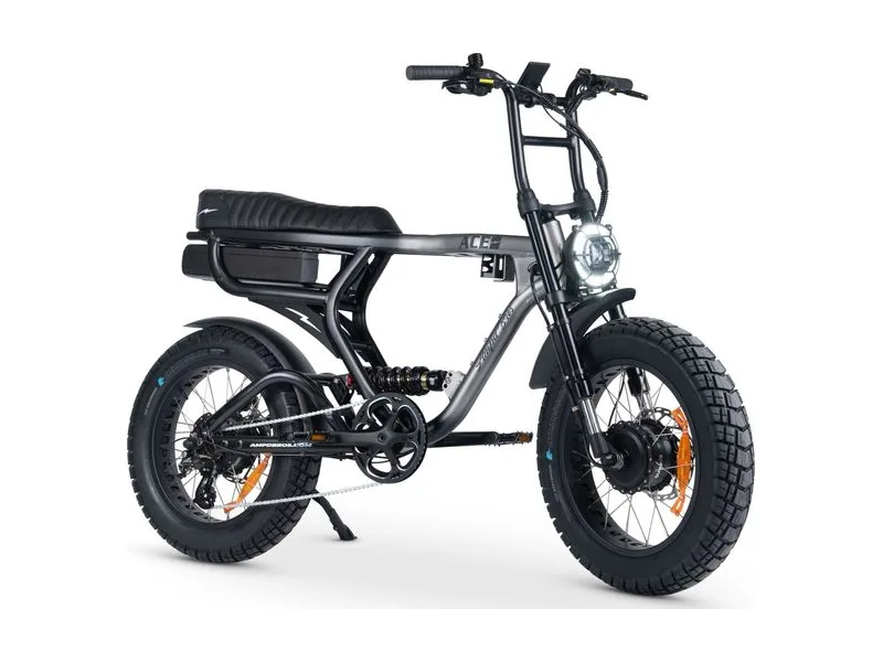 AMPD Bros ACE-X Demon Series 4 dual motor fat tyre bike, three quarter studio view on white background