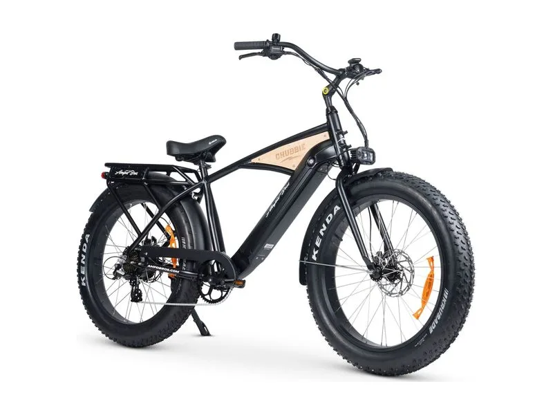 AMPD Bros Chubbie 3 fat tyre e-bike, three quarter studio view on white background