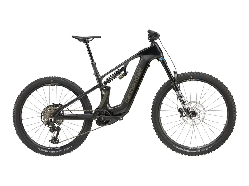 Cannondale Moterra LT 1 carbon enduro e-MTB, side profile on white background