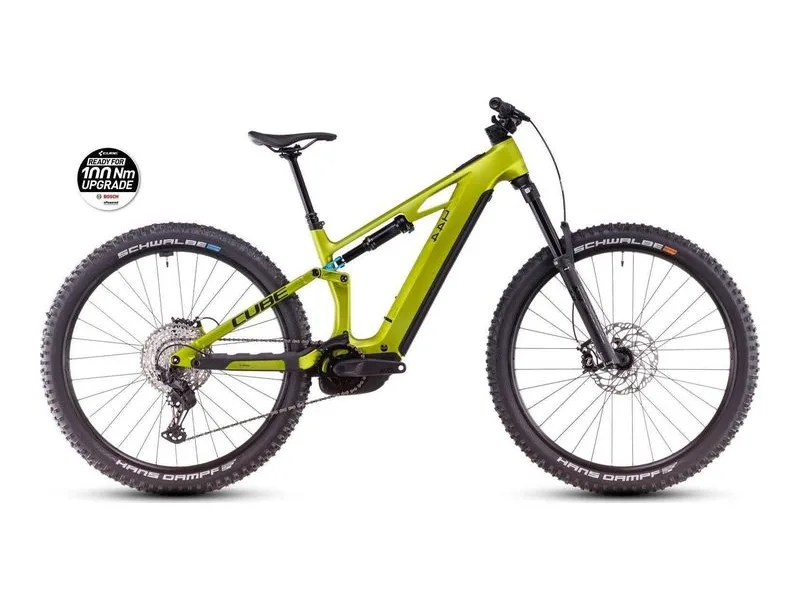 cube Stereo Hybrid ONE44 HPC Race 800 electric bike, side profile on white background