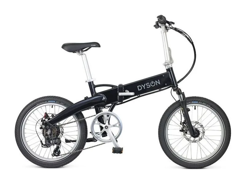 Dyson Bikes Adventure 20 compact folding e-bike, side profile on white background