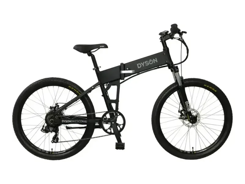 Dyson Bikes Adventure Folding 26 full-size folding e-bike, side profile on white background