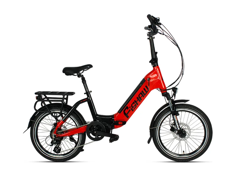 FiSHAW F30 folding mid-drive e-bike, side profile product photo