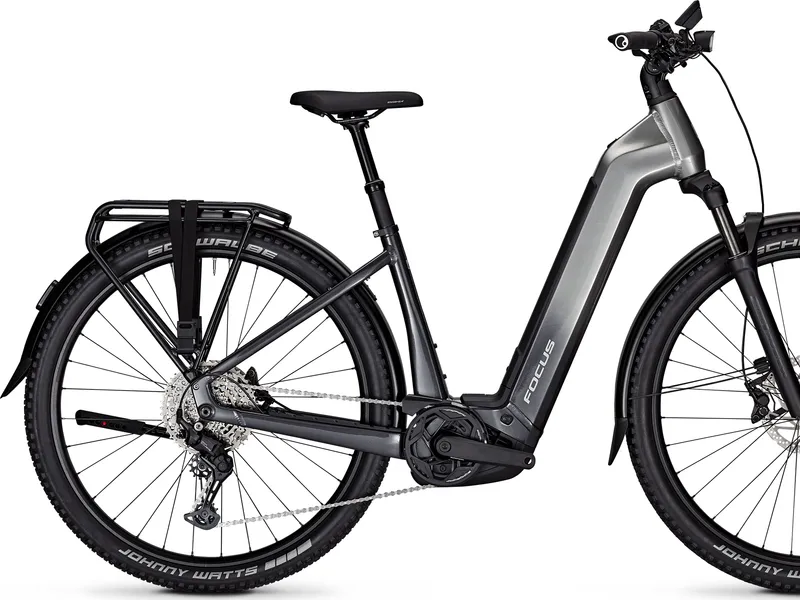 Focus Aventura2 6.8 trekking e-bike, side profile on white background
