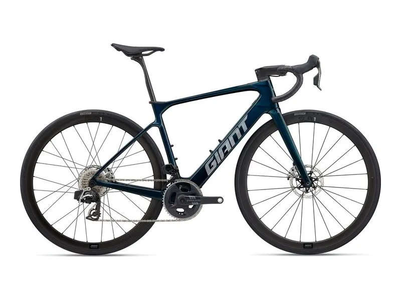 Giant Defy Advanced E+ Elite 0 e-bike, side profile on white background