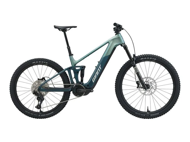 Giant Trance Advanced E+ 2 carbon trail e-MTB, side profile on white background