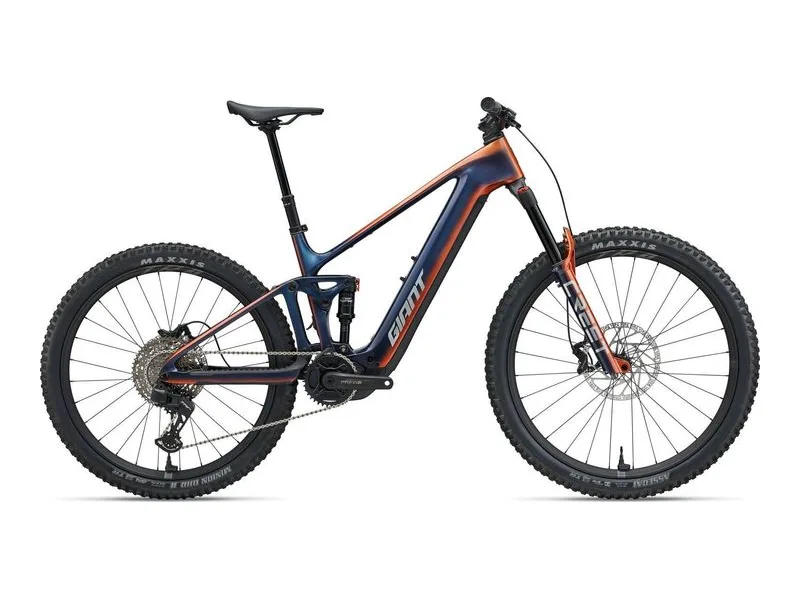 Giant Trance Advanced E+ SE carbon trail e-MTB, side profile on white background
