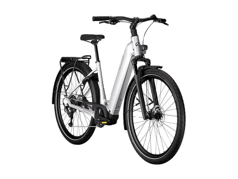 Kalkhoff Endeavour 3 Move Wave trekking e-bike in silver, side profile on white background