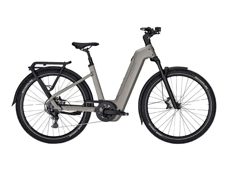 Kalkhoff Entice 5 Move Wave hardtail e-bike in moonstone grey, side profile on white background