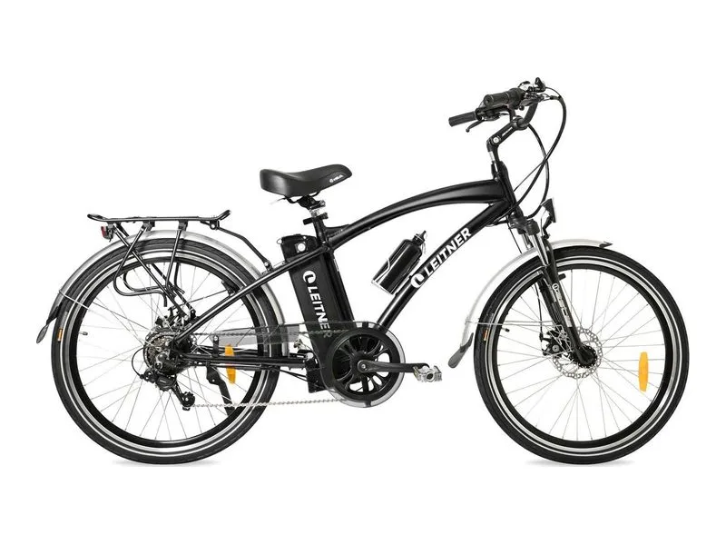 Leitner Berlin Cruiser step-over e-bike in black, side profile on white background