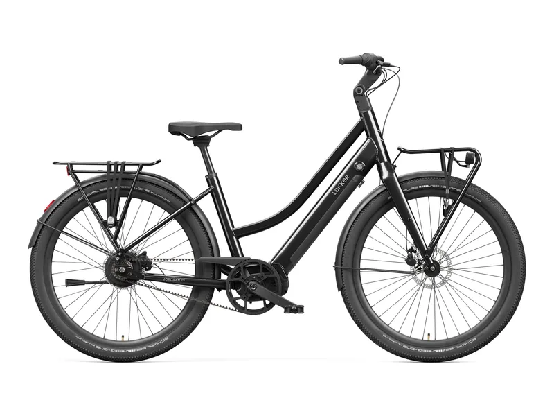 Lekker Jordaan GTS Elite e-bike in gloss dark grey, side profile on white background