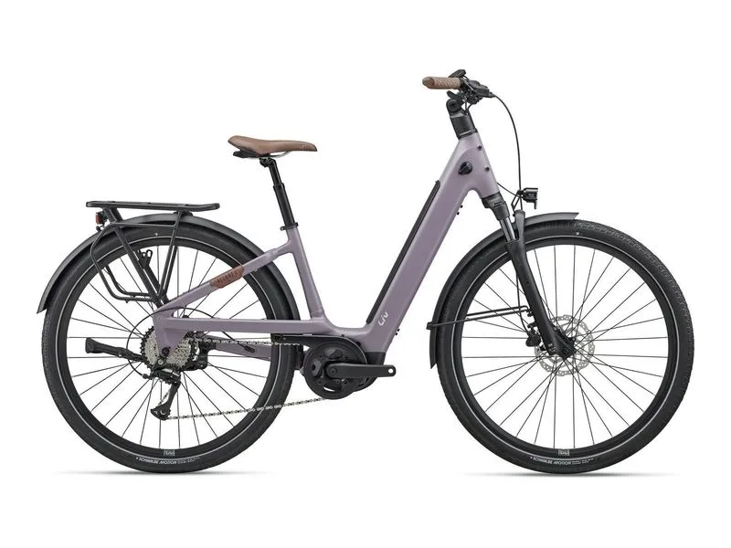 Liv Allure E+ 2 women's hybrid e-bike, side profile on white background