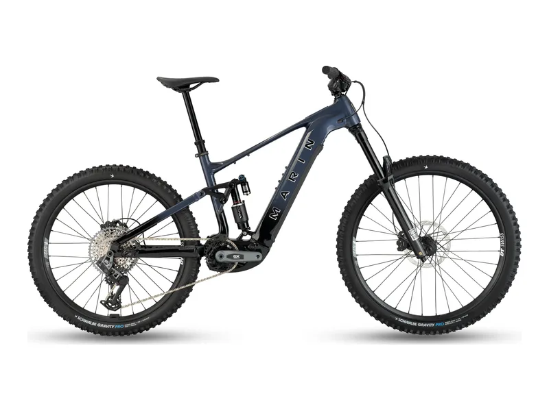 Marin Alpine Trail E XR enduro e-mountain-bike, side profile on a transparent background