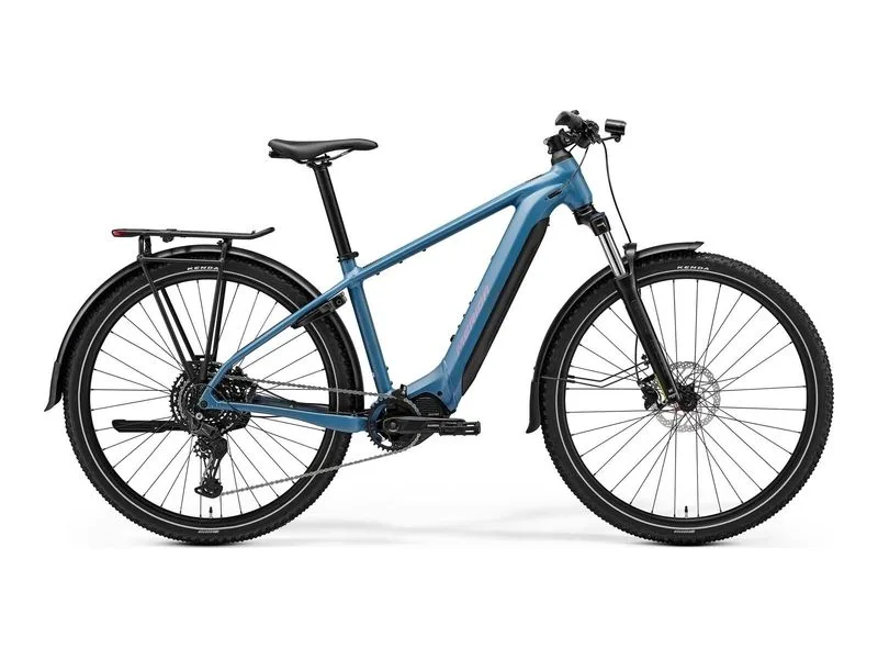 Merida eBig.Nine 400 EQ electric hardtail in Silk Dove Blue, side profile on white background