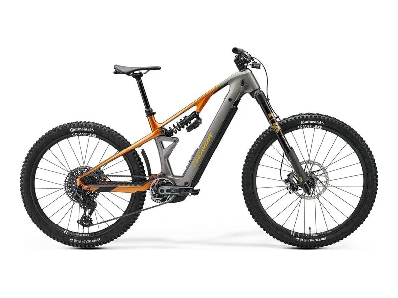 Merida Lithos 10K carbon enduro eMTB, side profile on white background