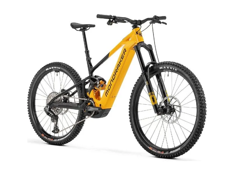 Mondraker Level XR e-MTB, side profile studio photo