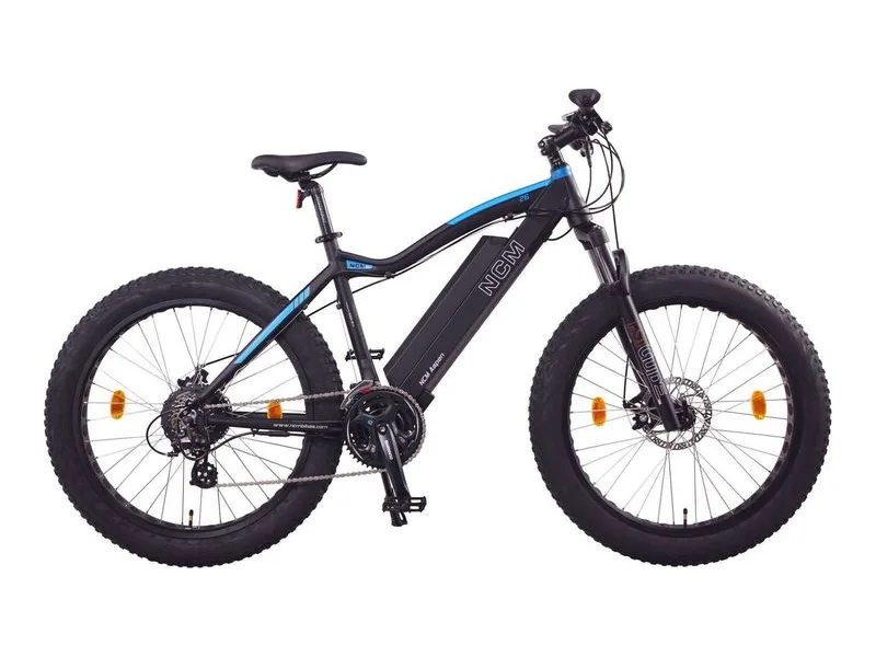 NCM Aspen fat tyre electric bike on a white background