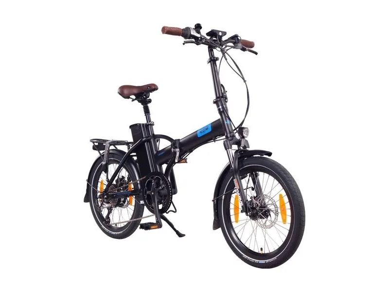NCM London+ step-through folding e-bike on a white background