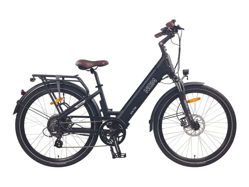 NCM T3s step-through trekking e-bike on a white background