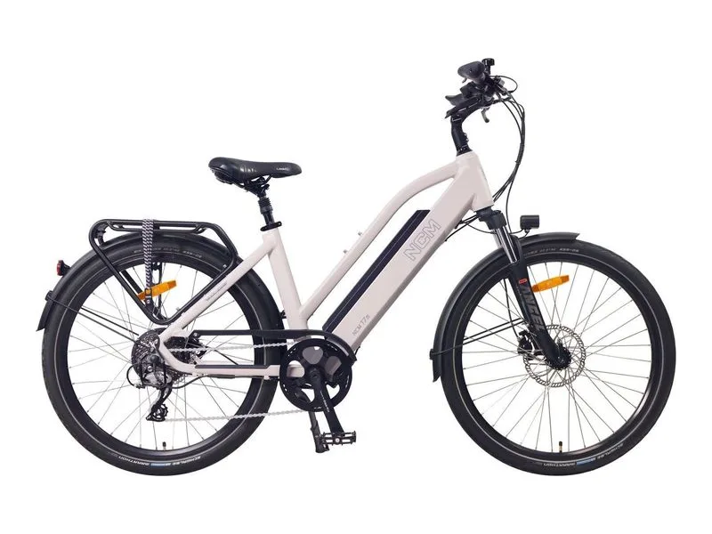 NCM T7s step-through trekking e-bike on a white background
