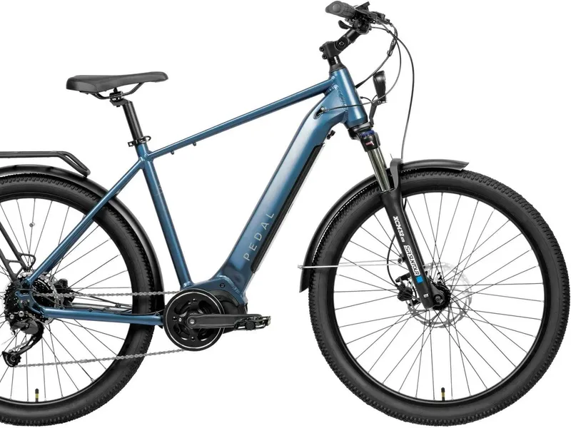 Pedal Falcon 3C hybrid e-bike in satin blue, side profile on white background
