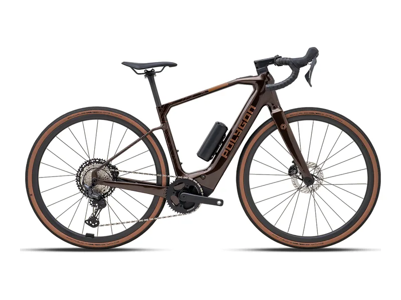 Polygon Tambora AE GRX electric bike, side profile on transparent background