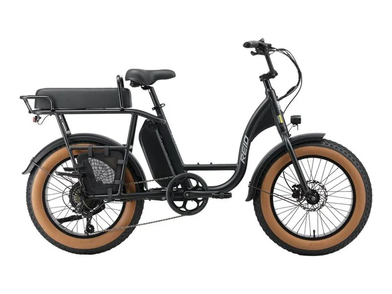 Reid Lets Moto fat tyre e-bike, side profile on white background