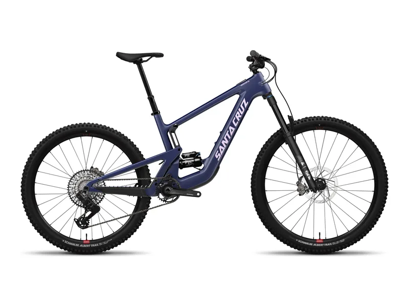 Santa Cruz Heckler SL GX AXS in Matte Dark Blue, side profile studio photo