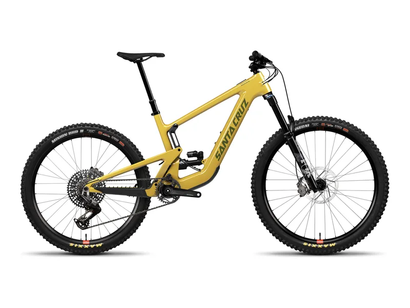 Santa Cruz Heckler SL Stout in Gloss Mustard Yellow, side profile studio photo