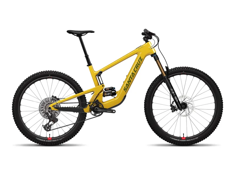 Santa Cruz Heckler SL X0 AXS RSV in Gloss Mustard, side profile studio photo