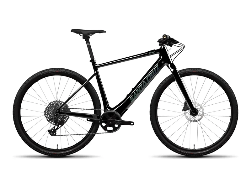 Santa Cruz Skitch Apex Flat Bar in Gloss Black, side profile studio photo