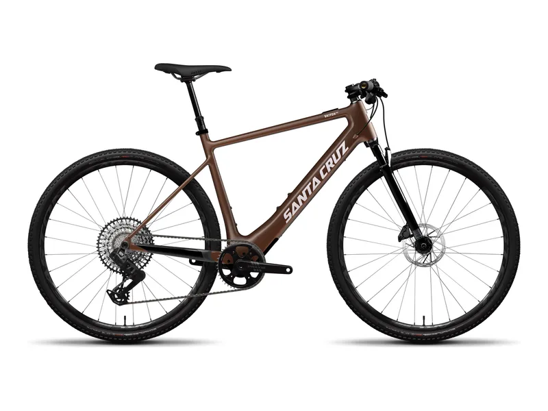 Santa Cruz Skitch GX AXS Flat Bar in Matte Iron Ore, side profile studio photo