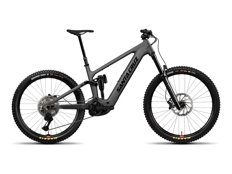 Santa Cruz Vala C Deore in Matte Carbon Sparkle, side profile studio photo
