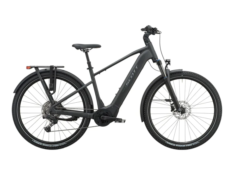 Scott Axis 20 e-bike, side profile on white background