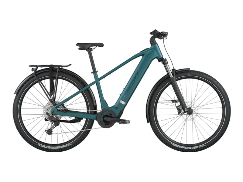 Scott Axis 30 e-bike, side profile on white background