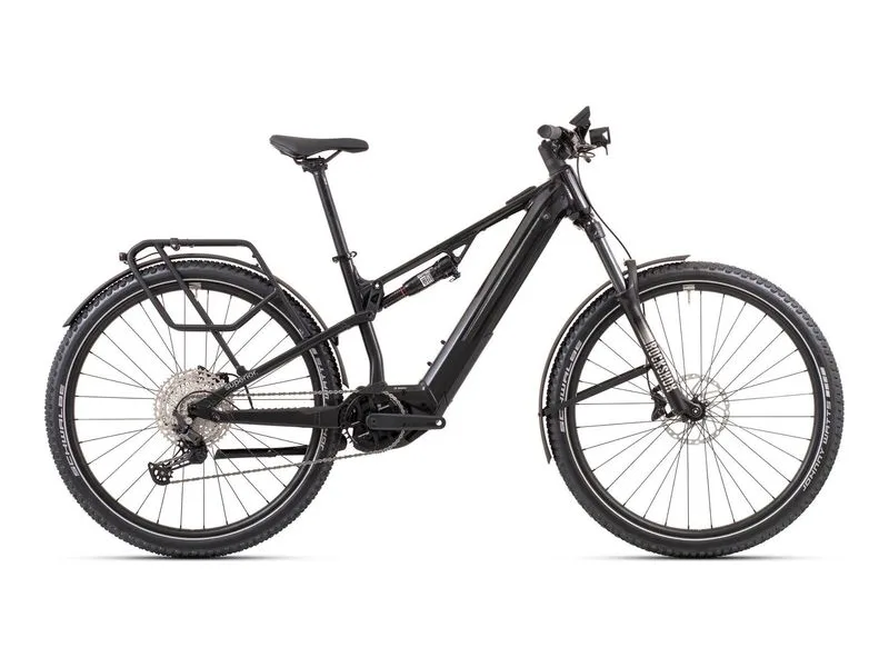 Superior eXF 8089 B SUV touring e-bike with mudguards and rack, side profile studio photo
