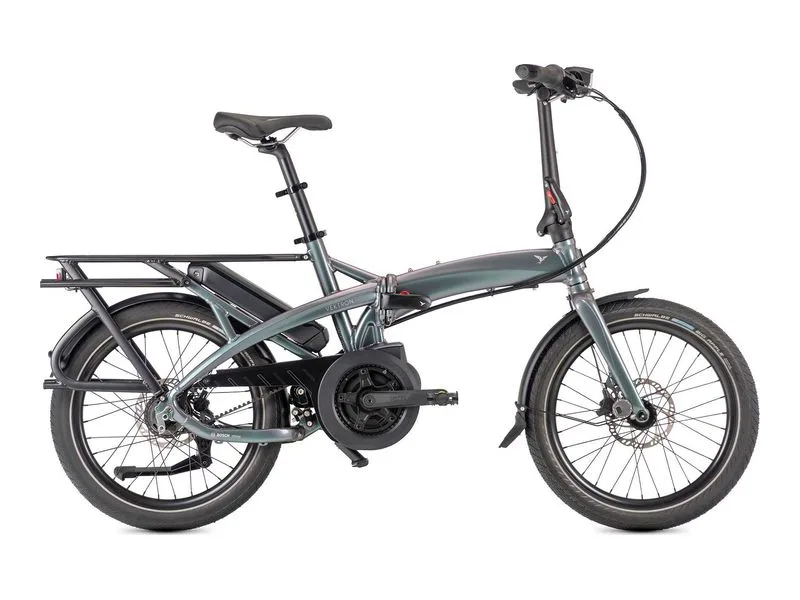 Tern Vektron P5i folding e-bike in verdant green, side profile on white background