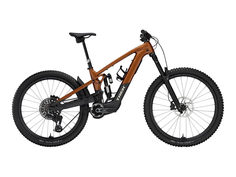 Trek Slash+ 9.9 X0 AXS T-Type e-bike, side profile on white background