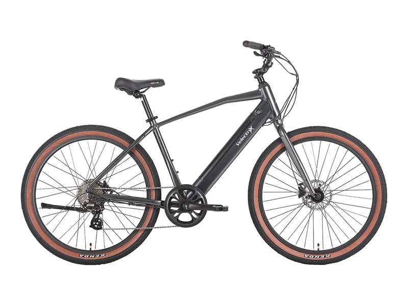 VelectriX Cruiser e-bike in grey, side profile on white background